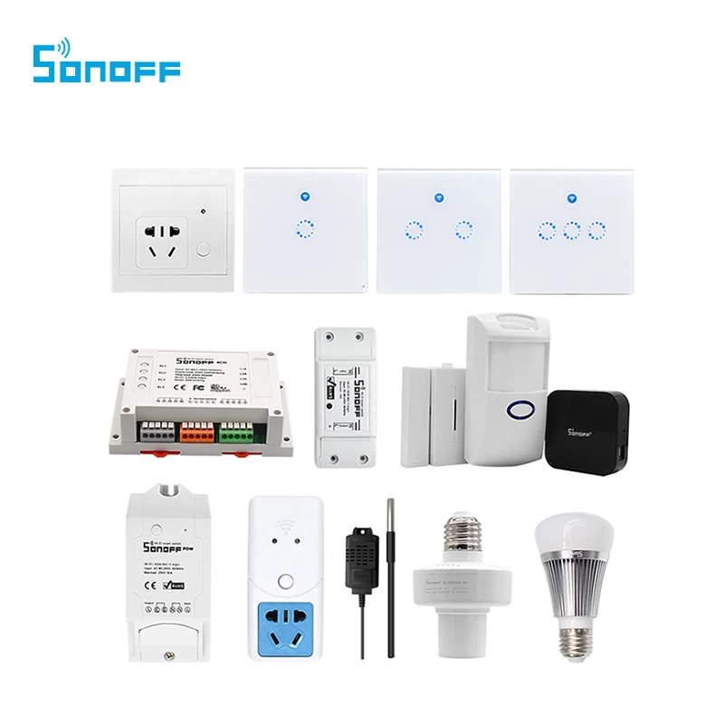 Sonoff умный дом Наборы для автоматизации sonoff 4Ch Pow основные РФ мост B1 slampher AM2301 Сенсор