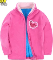 boys and girls childrens clothing new winter coat solid color trend of cartoon child coat thicker fleece cardigan jacket