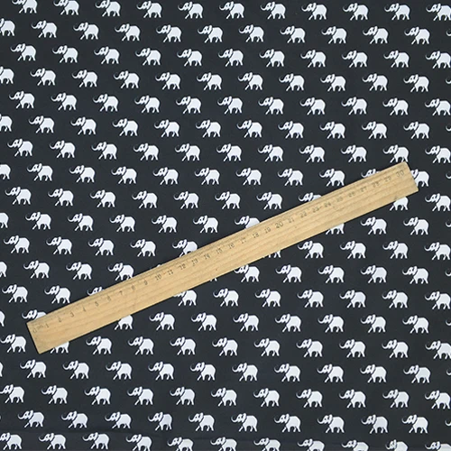 Мультфильм Стиль Шелковый крепдешин шелковой ткани мини белый elephont печати 14 Momme