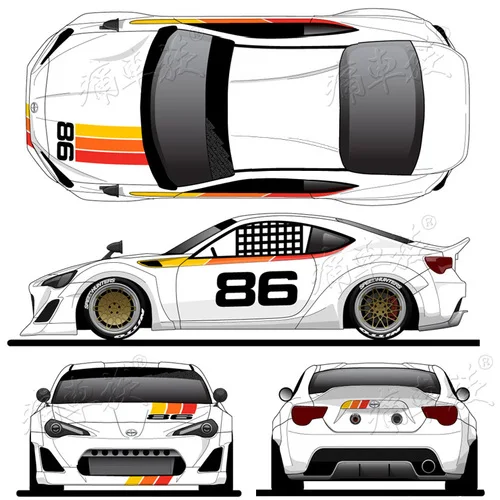 A Гоночное украшение Модифицированная Автомобильная Наклейка для Toyota GT86 Subaru BRZ Scion - Название цвета: A