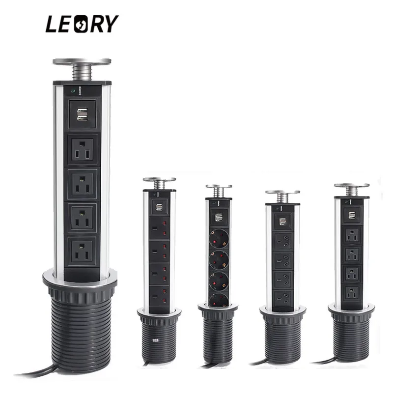 LEORY кухонная затычка розетки 250 В 13А 2500 Вт до электрической 4 2 USB выдвижной стол