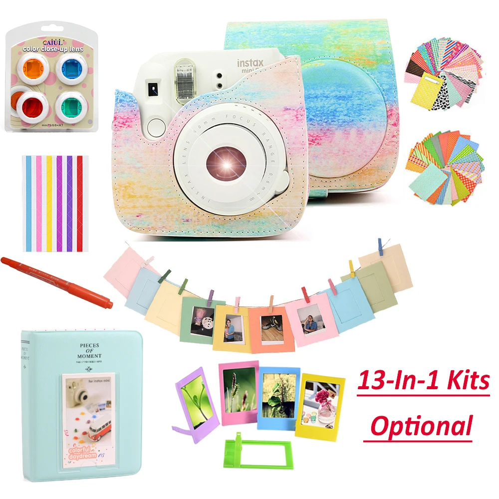 Fujifilm Instax Mini 9 только для камеры/с 50 листов белых мини-фотографий/13 в 1 комплект чехол+ наклейка+ другие аксессуары