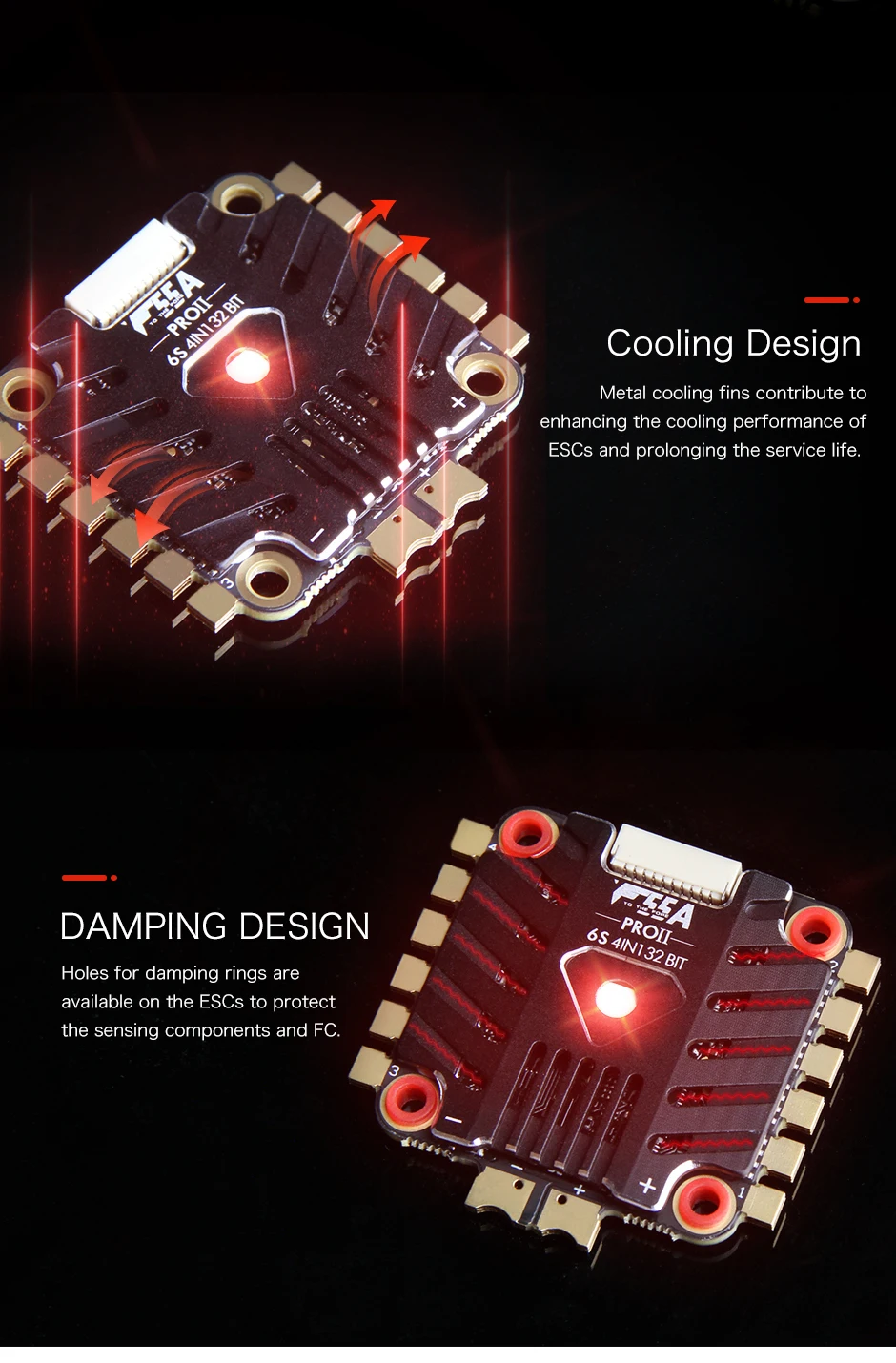 T-MOTOR Контроллер полета Tmotor F4 STM32F405RGT6 и F55A PRO II 6S 4 в 1 ESC BLHELI_32 для гоночного квадрокоптера FPV