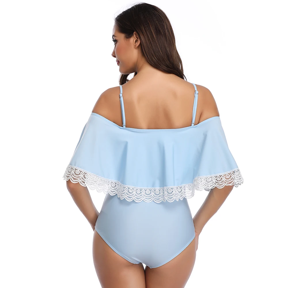 Для женщин Купальники one piece Бикини Топ Купальный костюм 2019 рюшами пляжная одежда