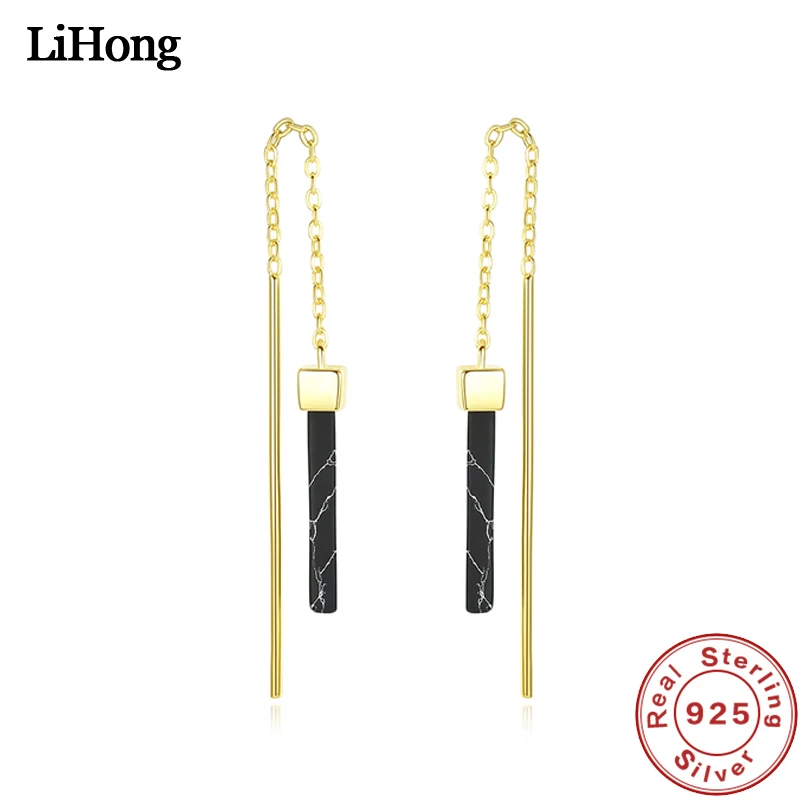 

Новые серьги-гвоздики из стерлингового серебра S925 пробы с кисточкой, Длинные Простые серьги-гвоздики для женщин, элегантные ювелирные изде...