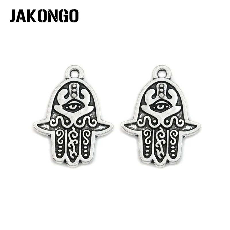 Подвеска Хамса с посеребрением JAKONGO ручная Фатима Шарм подвеска Ювелирная
