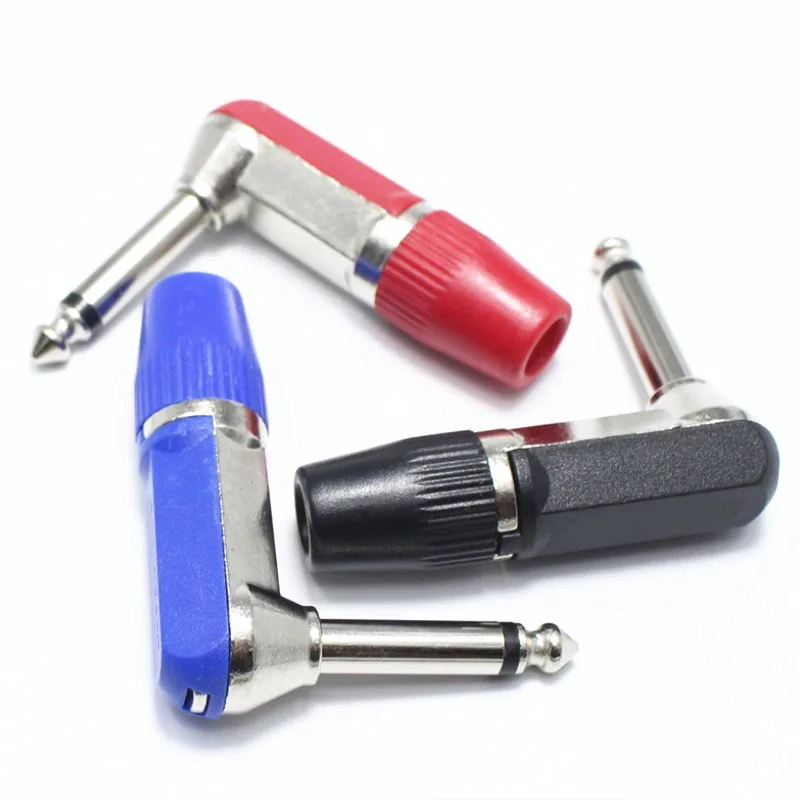 

10pcs/lot 1/4 6.35mm Mono Speaker Right Angle Guitar Phono Plug