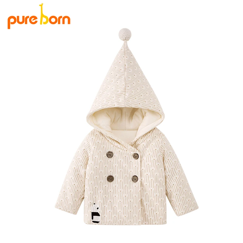 Pureborn/зимняя куртка для маленьких девочек и мальчиков пальто топы малышей одежда