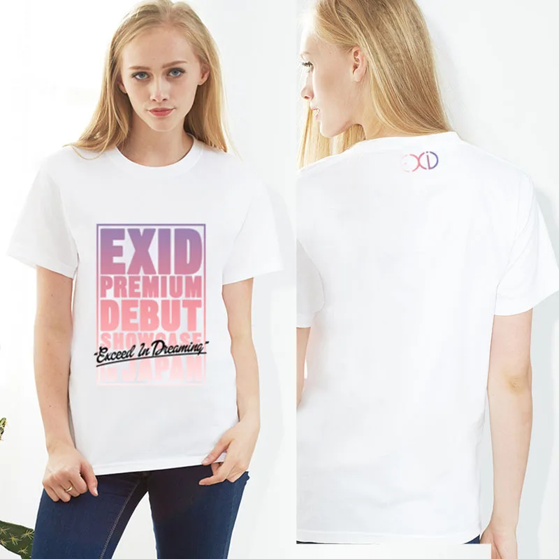 Kpop EXID IN DREAMING JAPAN футболка с буквенным принтом короткий рукав Женская/мужская