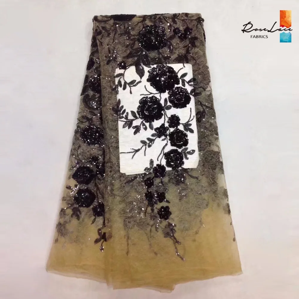 Новинка нигерийская вышивка расшитая блестками сетчатая кружевная ткань