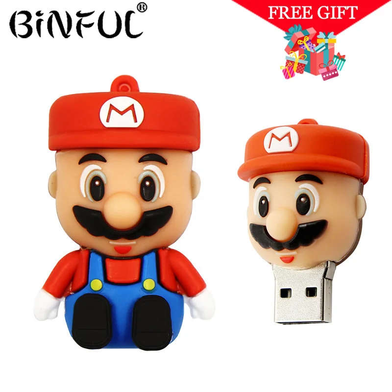 Мультяшный флеш накопитель Super Mario U disk 64 Гб Забавный Usb 32 16 карта памяти 8 ГБ 4