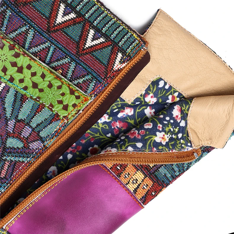 Женские зимние сапоги из натуральной коровьей кожи; удобная качественная мягкая обувь; теплые высокие сапоги ручной работы в богемном стиле; ботфорты;