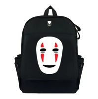 1 piece anime no face man my totoro canvas backpack schoolbag laptop shoulder travel bag unisex work fashion knapsack