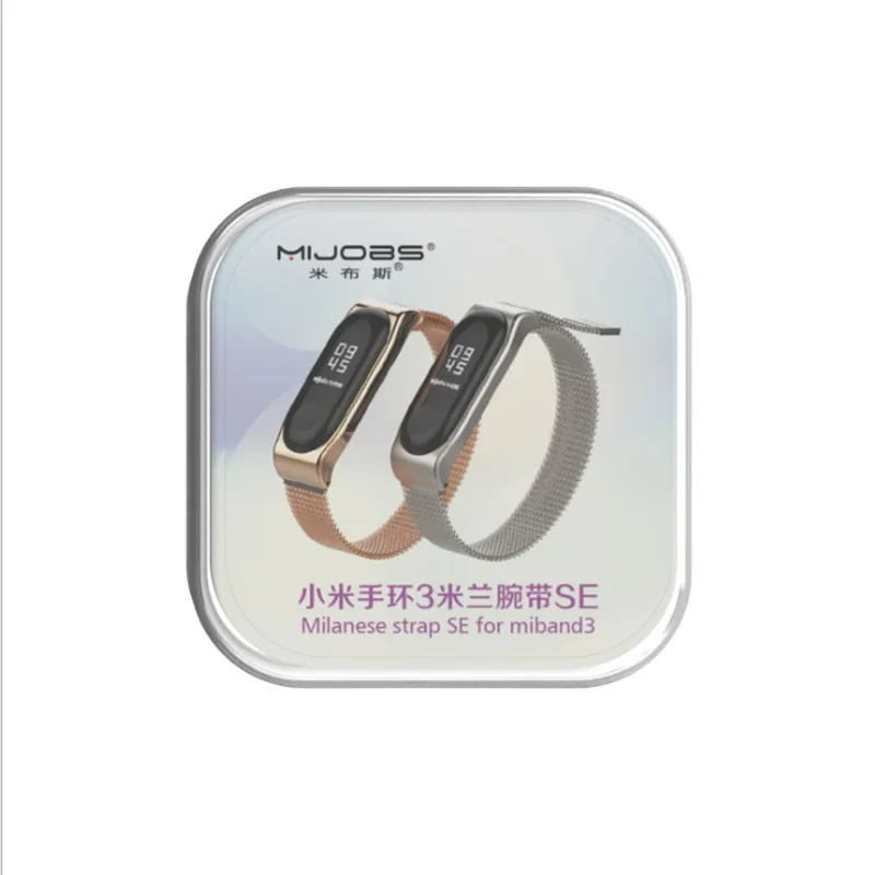 

Mijobs Mi band 3 Smart Watch Stainless Steel Milanese Magnetic Loop Strap for Xiaomi Mi Band 3 Replacement Miband 3 Bracelet