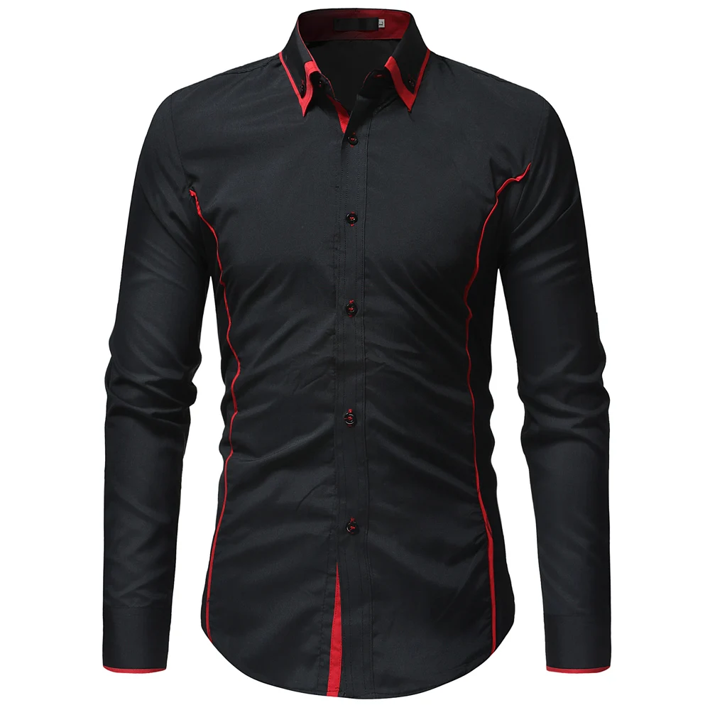 Men Shirts 2018 New hot sale Brand Casual Slim Solid Long Sleeve Shirt Business Social White Dress Camisa Masculina YJ | Мужская одежда