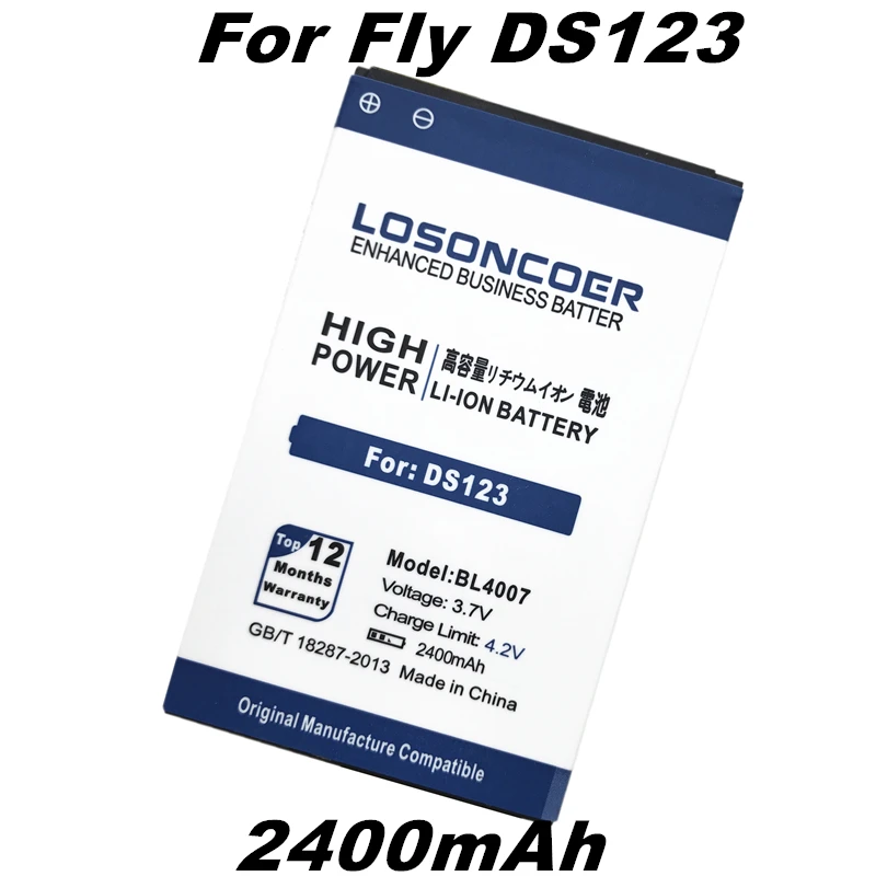 Аккумулятор LOSONCOER 2400 мАч для мобильного телефона Fly BL4007 DS123|battery for fly|battery phonebattery |