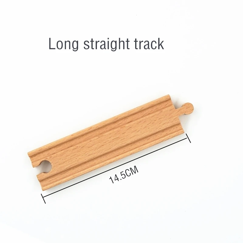 Long straight track Деревянные железнодорожные дорожки аксессуары совместимы с деревянными поездами деревянные дорожки железная дорога со всеми брендами поезда Прямая поставка железнодорожная дорога - Цвет: Long straight track