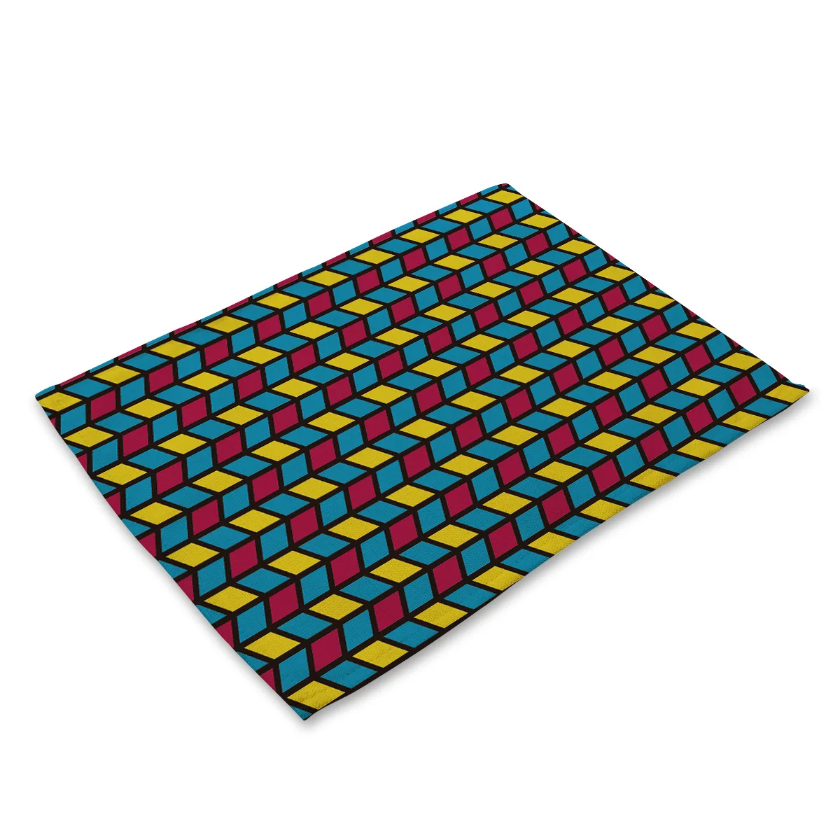 Abstract Geometric Pattern Table Mat Cotton Linen Place Mats for Dining Table Nordic Home Tea Party Decorations Kitchen Cup Mat