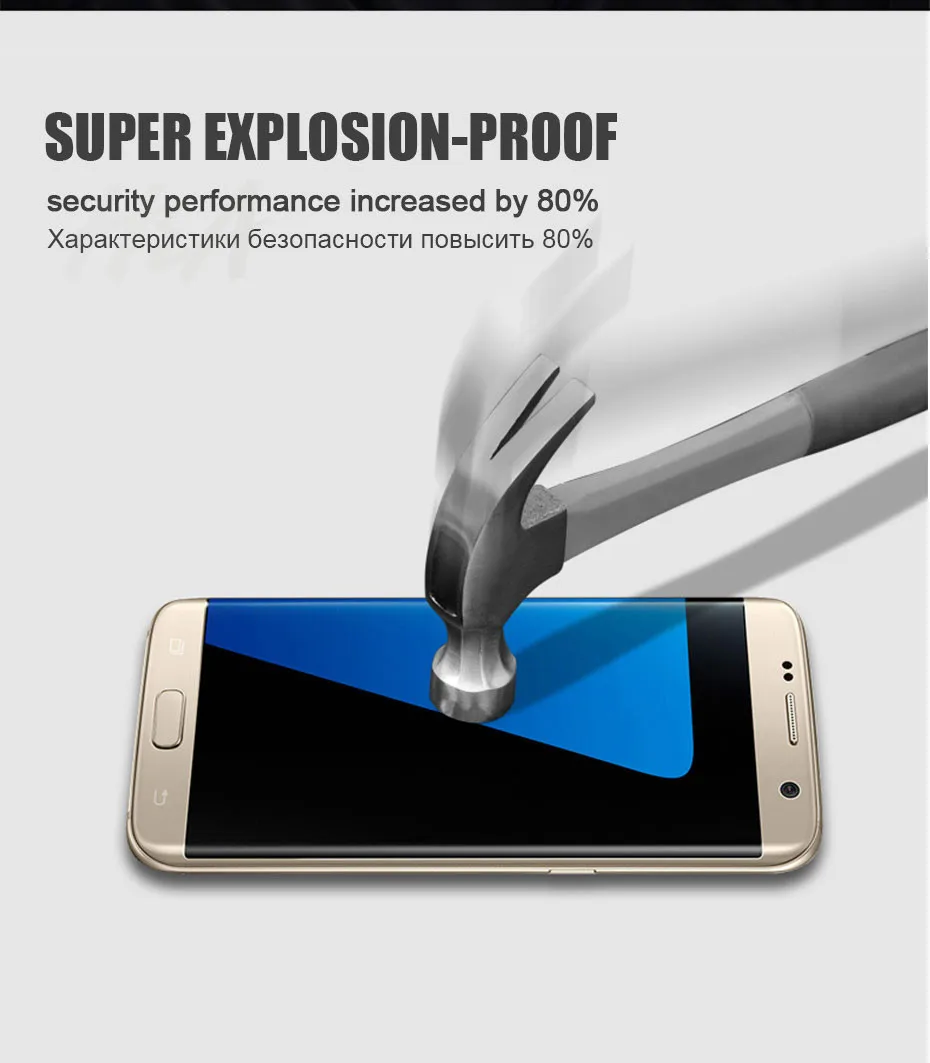 H& A Защитное стекло для samsung Galaxy S7 S6 Edge закаленное защитное 4D изогнутое 0,25 мм стекло S7Edge S6Edge пленка