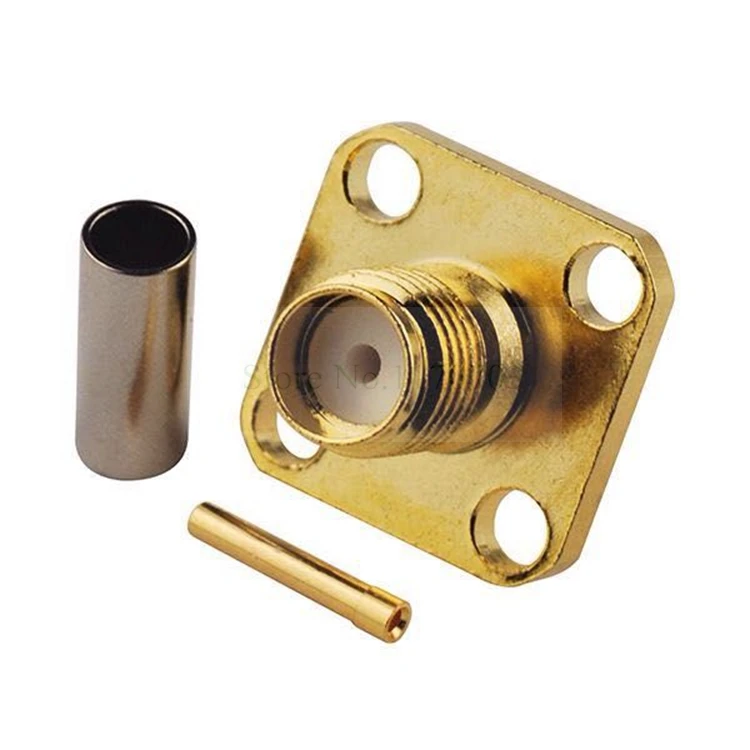 10 шт. РЧ коаксиальный SMA типа Мама шасси Панель крепление с 4 отверстиями фланец RF