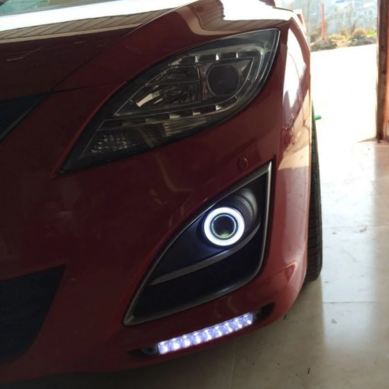 Авто Стайлинг для Mazda 6 2010 2013 светодиодный COB Ангельские глазки DRL желтый сигнал