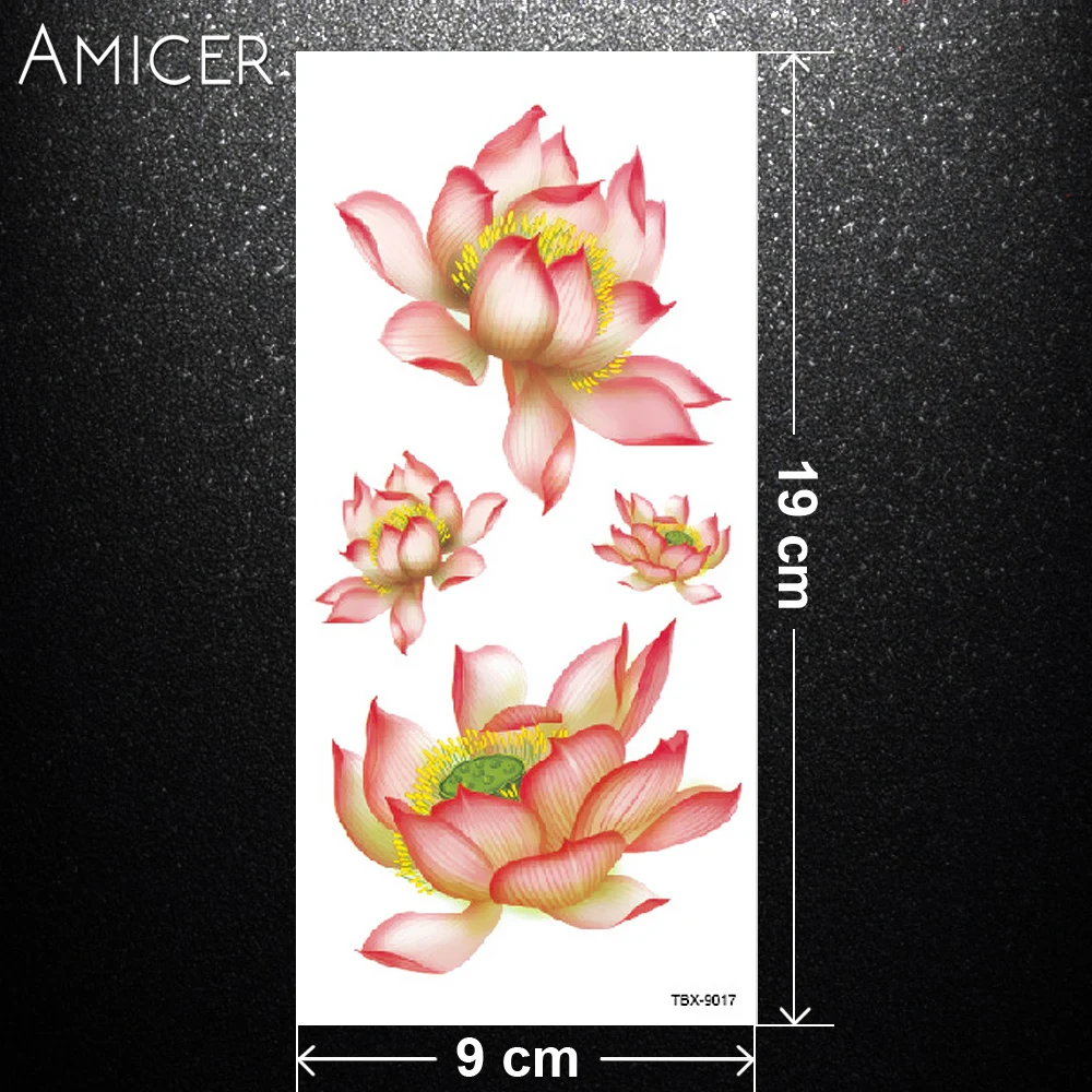 1 шт. искусственные Временные татуировки наклейки сексуальные лотосы розы цветы