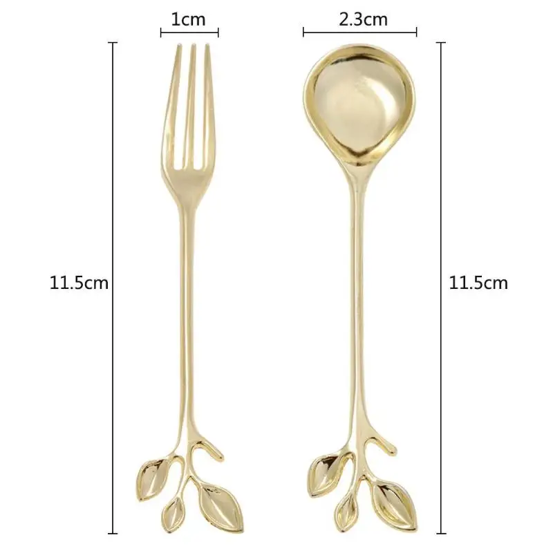 2 шт. винтажные ложки вилка королевские золотые металлические резные Мини