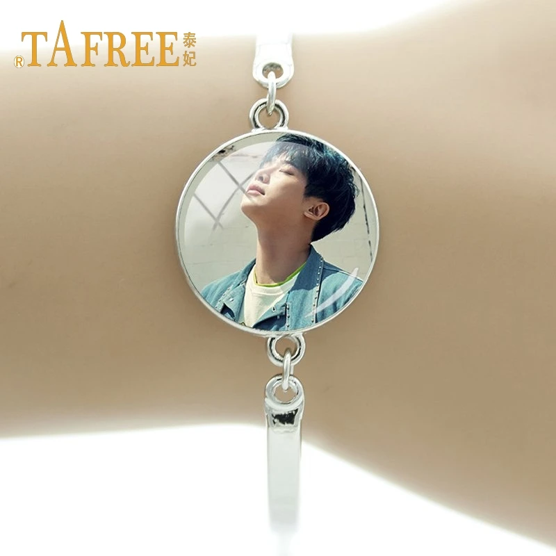 Шарм от tafree нежный браслет корейский поп мужской портфель MONSTA X Art личные фото вентилятор memento браслеты ювелирные изделия MN02 - Окраска металла: MN07