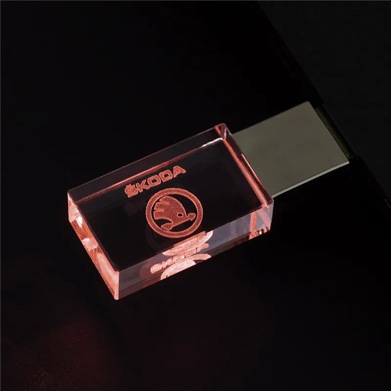 red JASTER skoda crystal+ металлический USB флеш-накопитель 4 ГБ 8 ГБ 16 ГБ 32 ГБ 64 Гб 128 ГБ Флешка карта памяти u диск - Цвет: red