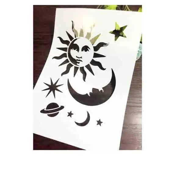 Sun Moon Star Скрапбукинг карта инструмента DIY альбом маскирующий спрей нарисованный