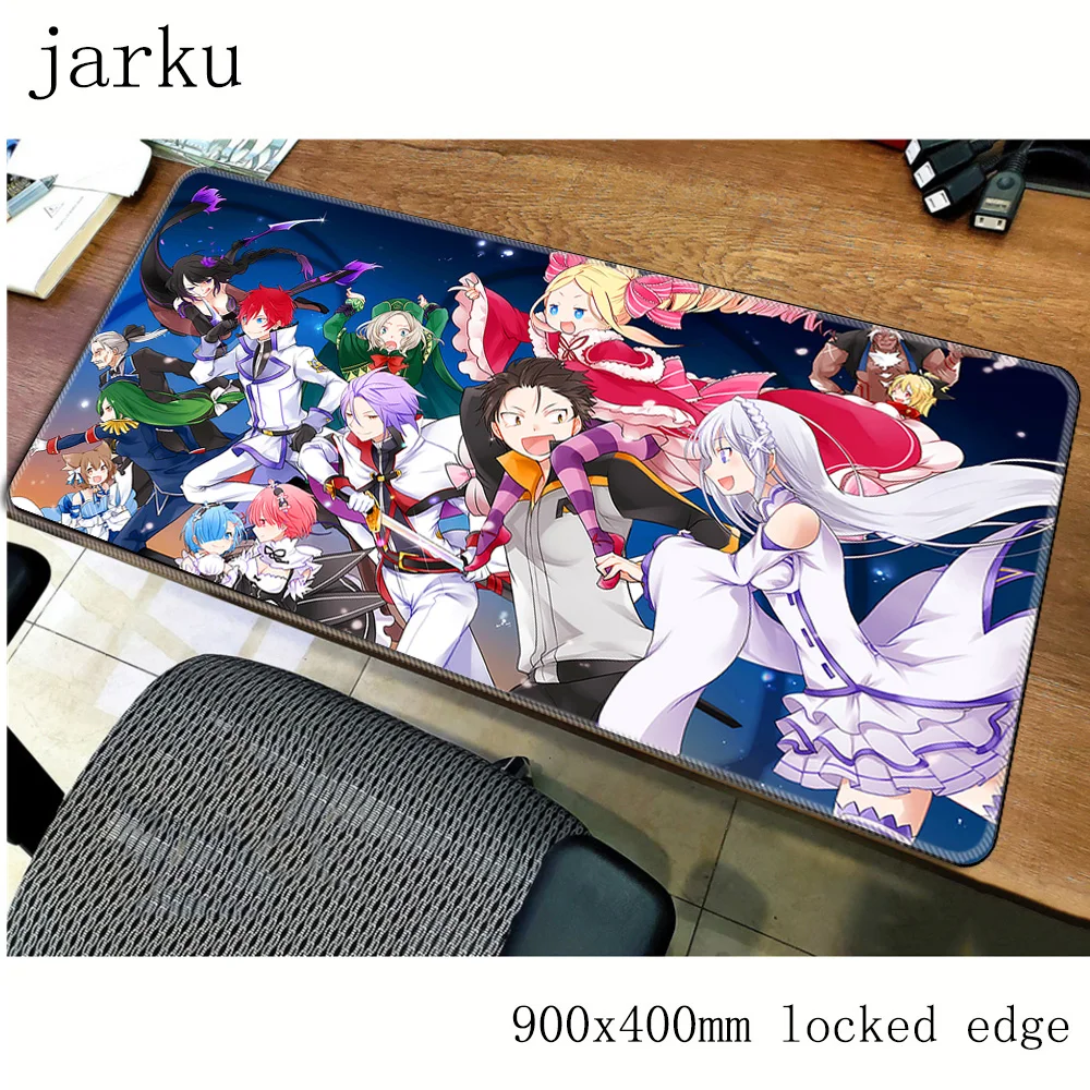 Игровой коврик для мыши re zero 900x400x3 мм большой высококачественный эргономичный