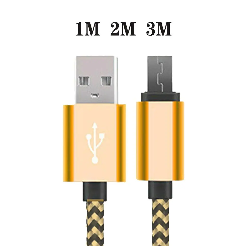 Плетеный медный Мини Usb адаптер для кабельного шнура USB 2 0 Micro линия зарядки MP3 MP4