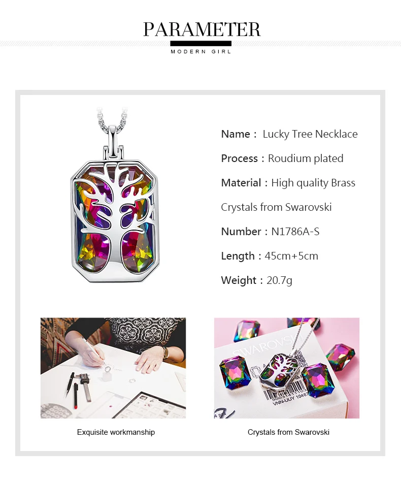CDE женское ожерелье украшено цепочкой с кристаллами от Swarovski растение кулон ожерелье красивые украшения с кристаллами винтажные подарки