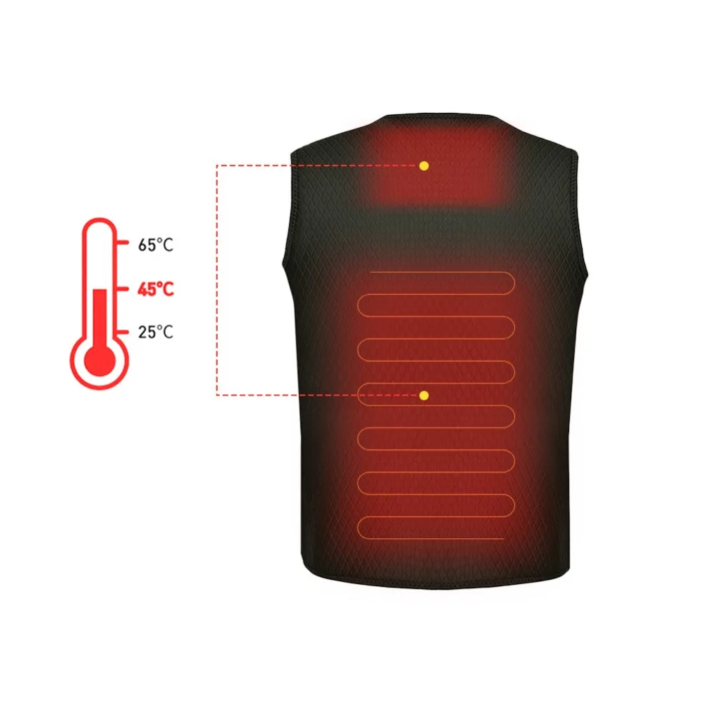 

Outdoor Sports Riding Skiing Fishing USB Charging Electric Heated Vest Warm Electric Heated Clothing for Men Fishing Jacket