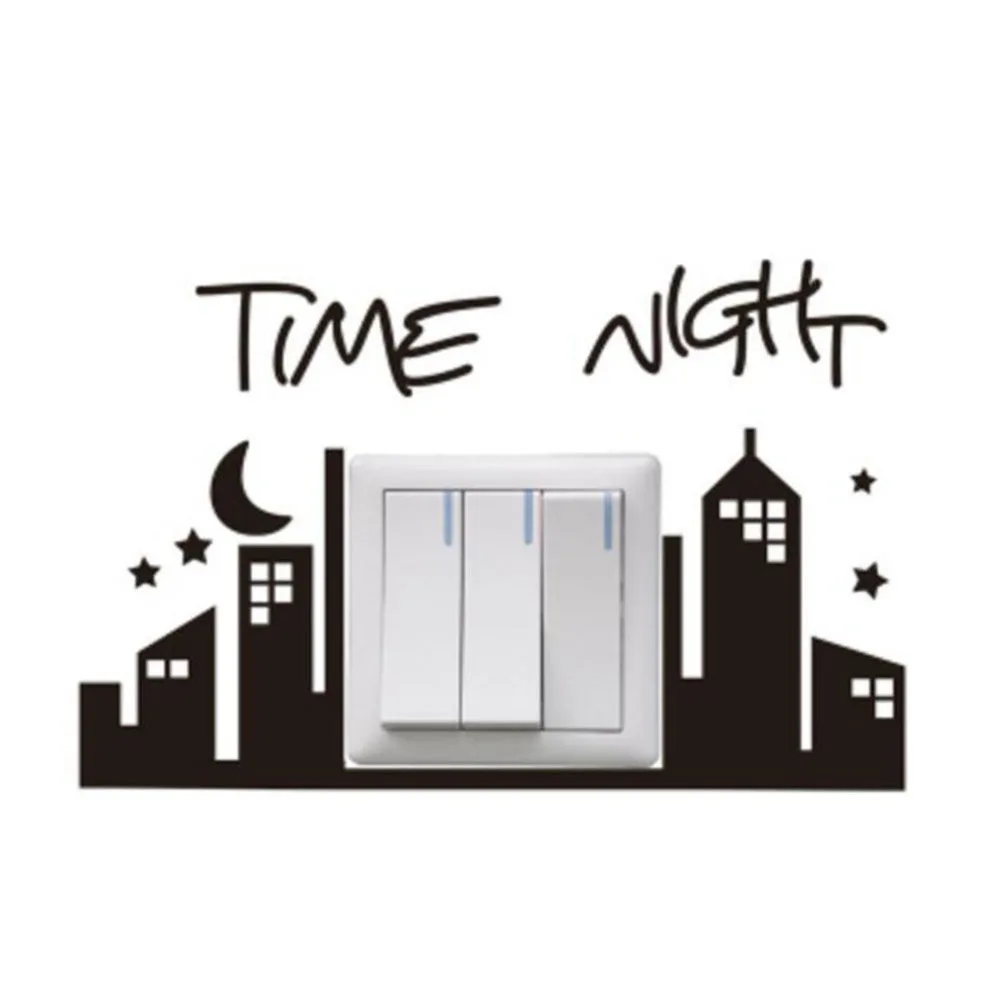 Настенная Наклейка для комнаты переключатель времени ночью A0015|switch sticker|wall