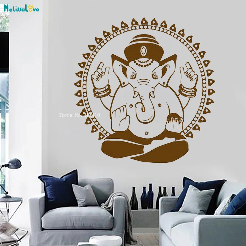 Художественная Наклейка на стену в виде слона индийский дизайн виниловые