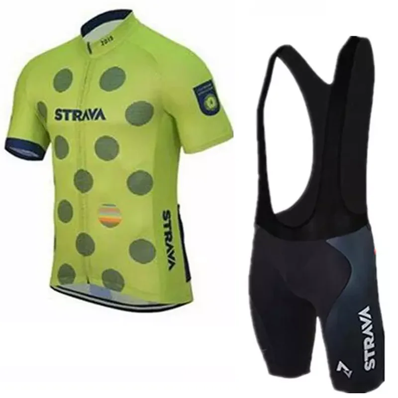 7 STRAVA Велоспорт Джерси Наборы Pro team мужчины короткий рукав велосипедная одежда дышащий горный велосипед спортивная одежда - Цвет: 7