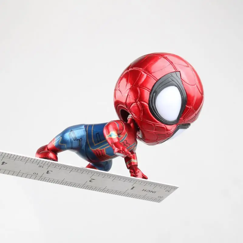Q version shaking his head Spiderman Kneeling Crawling posture Plating color DOLL Action Collectible Statue Toy Figure | Игрушки и хобби