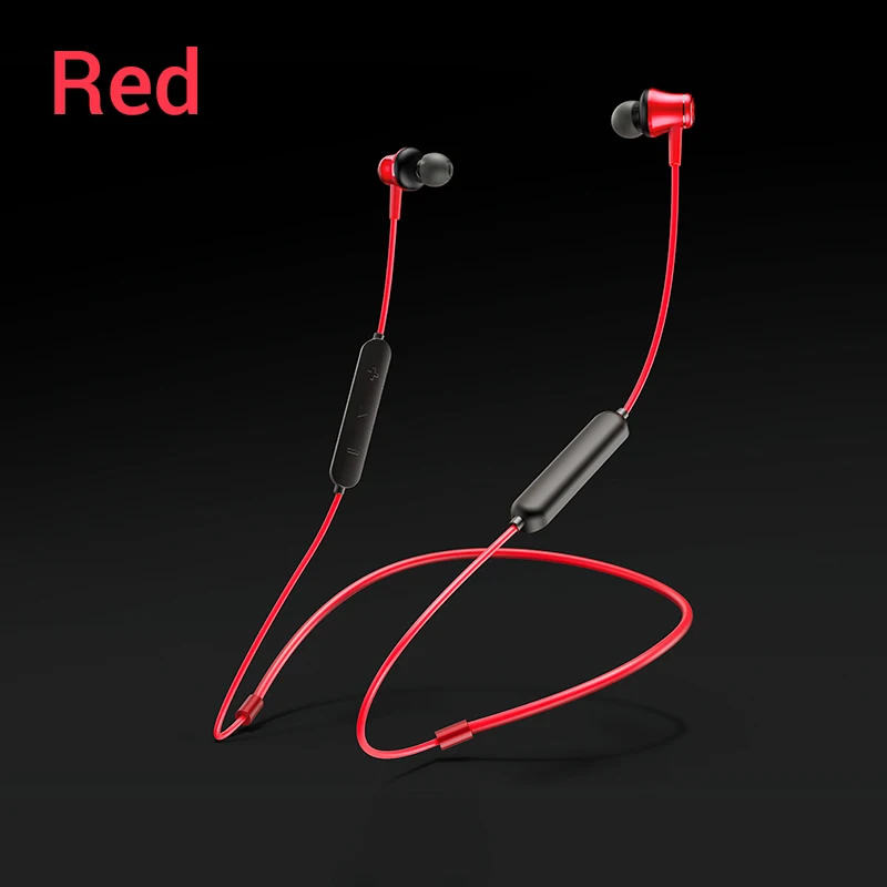 Красный Bluetooth 4,2 Беспроводные наушники с магнитным шейным ремешком, спортивные стерео наушники для huawei, samsung, Xiaomi с микрофоном - Цвет: Красный