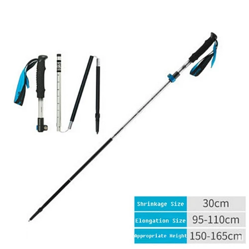 Silver 95-115cm Светильник NatureHike, с ручкой EVA, 5 секций, трость, регулируемая, походные палки, треккинговые палки, удлиненные, для улицы, wandelstok - Цвет: Silver 95-115cm