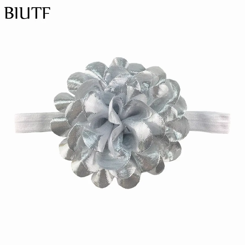 3 шт./лот Искусственный металлический печатный цветок с эластичной лентой