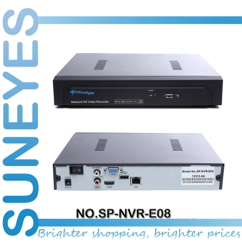 SunEyes SP-NVR-EH08 P2P 8ch NVR сетевой HD видео Регистраторы 720 P/1080 P ONVIF 1080P HDMI Выход 1U |