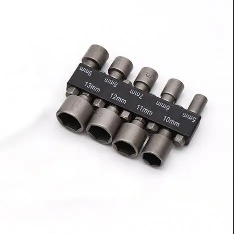 9 pcs 9 шт. 14 шт. 5-13 мм гаечный ключ набор адаптеров 1/4 дюймов шестигранный хвостовик Отвертка Ручной инструмент метрический Электроинструмент сверло адаптер - Цвет: 9 pcs