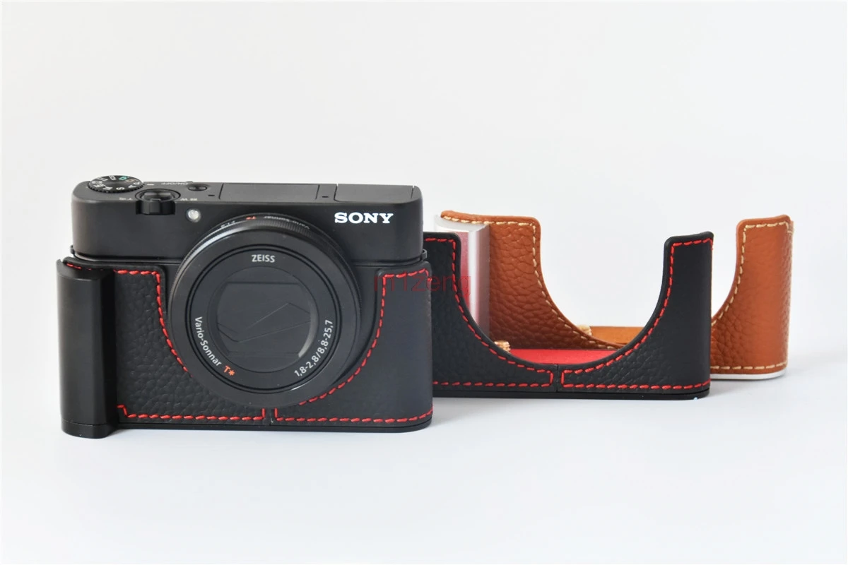 Кожаный жесткий чехол для камеры, защитный чехол для sony rx100 rx100ii rx100iii rx100iv rx100v rx100vi, коричневый, черный