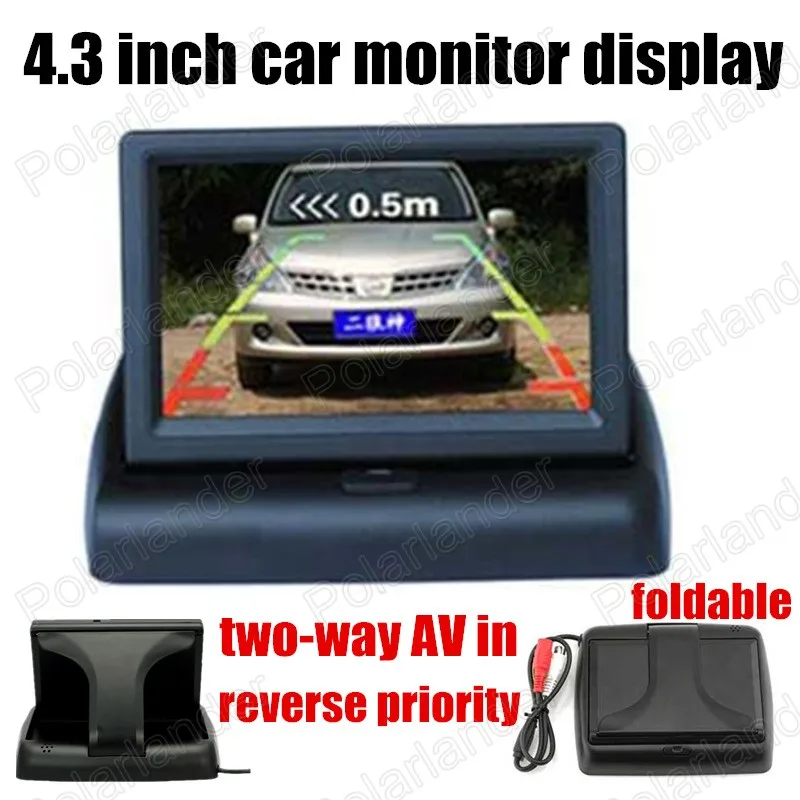 for Camera DVD supports two ways of video input reverse priority 4.3 inch Foldable TFT Color LCD car Monitor display | Автомобили и