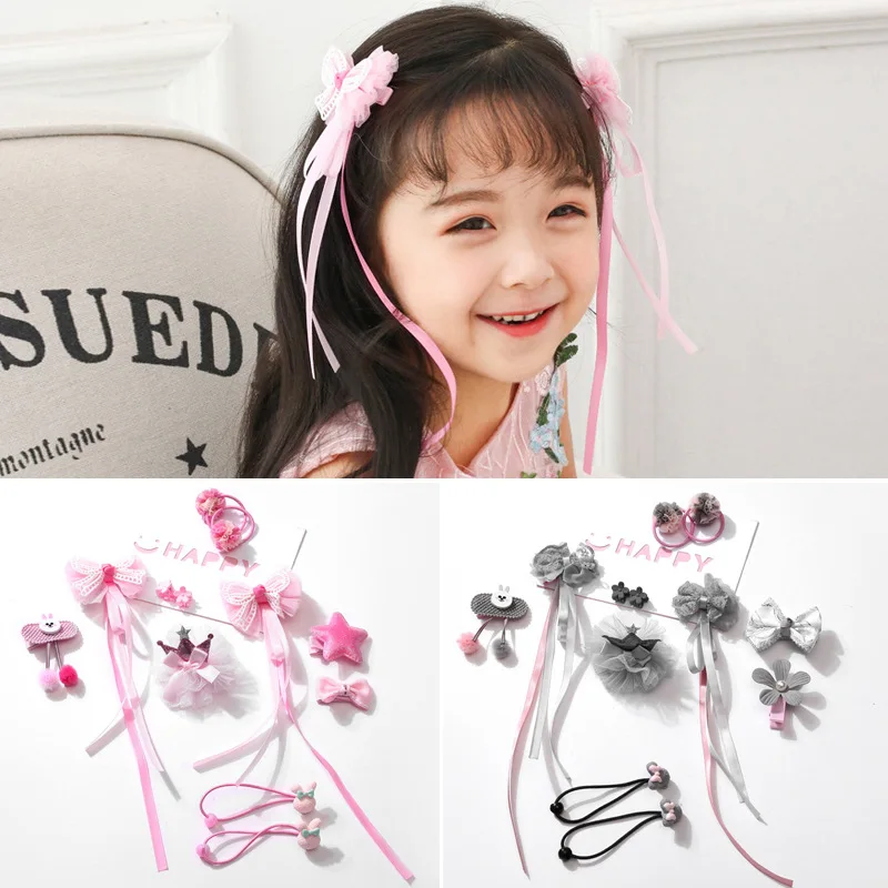 12Pcs/Lot Fairy Baby Hair Clips Girls Bow Ribbons Toddler Girl Head Bands Accessories Photography Props For | Детская одежда и