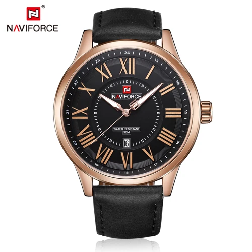 RG B B NAVIFORCE мужские часы Топ люксовый бренд Мужская мода простой кожаный ремешок кварцевые часы повседневные Бизнес водонепроницаемые наручные часы - Цвет: RG B B