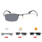 Фотохромные + прогрессивные Мультифокальные очки для чтения, солнцезащитные очки для мужчин, очки для дальнозоркости, пресбиопии