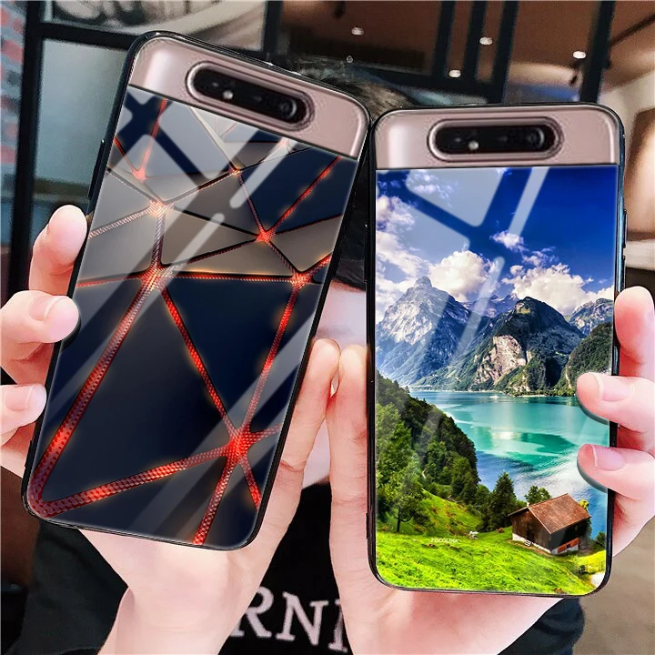 Для samsung Galaxy A80 чехол из закаленного стекла жесткая задняя крышка для samsung Galaxy A80 A90 SM-A805F SM A805F чехол для телефона A 80 6,7''