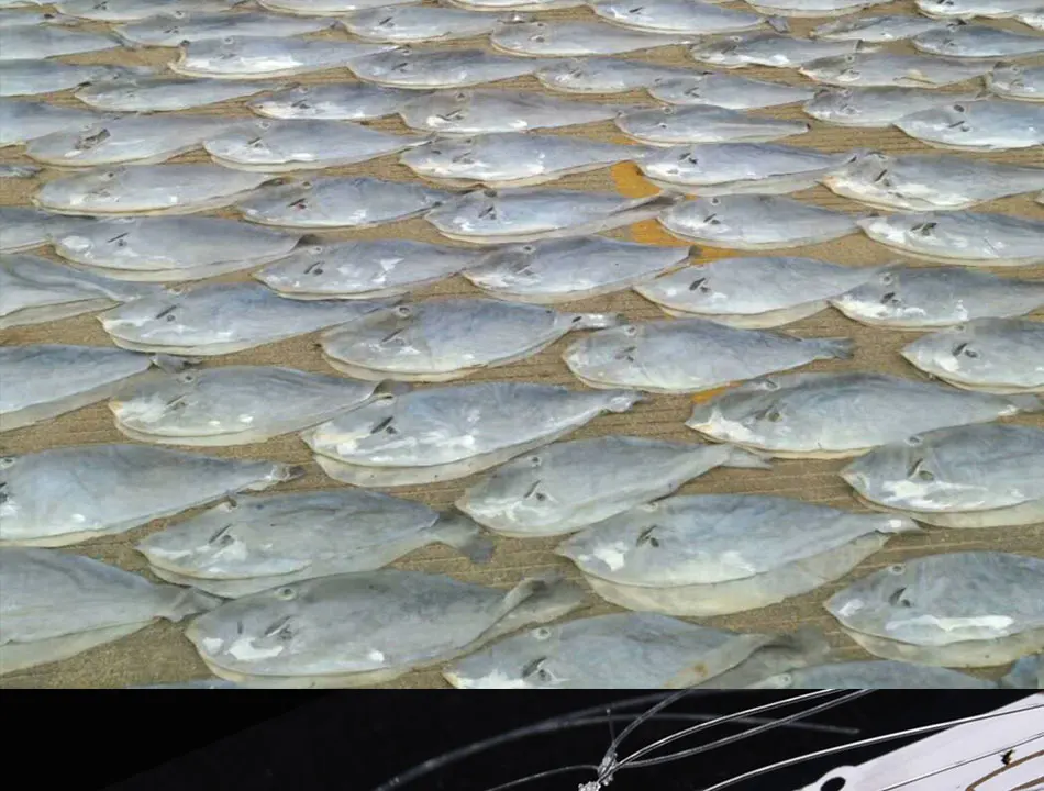 JYJ 1 bag hook size 9 leurre sabiki rigs for Mackerel Feathers real fish skin,sea water fishing,string fishing sabiki hook